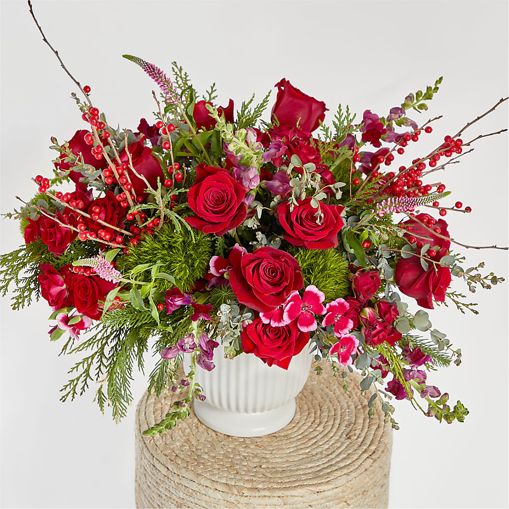 Big Red Bow Bouquet –  Blooms For You, Hamilton NJ