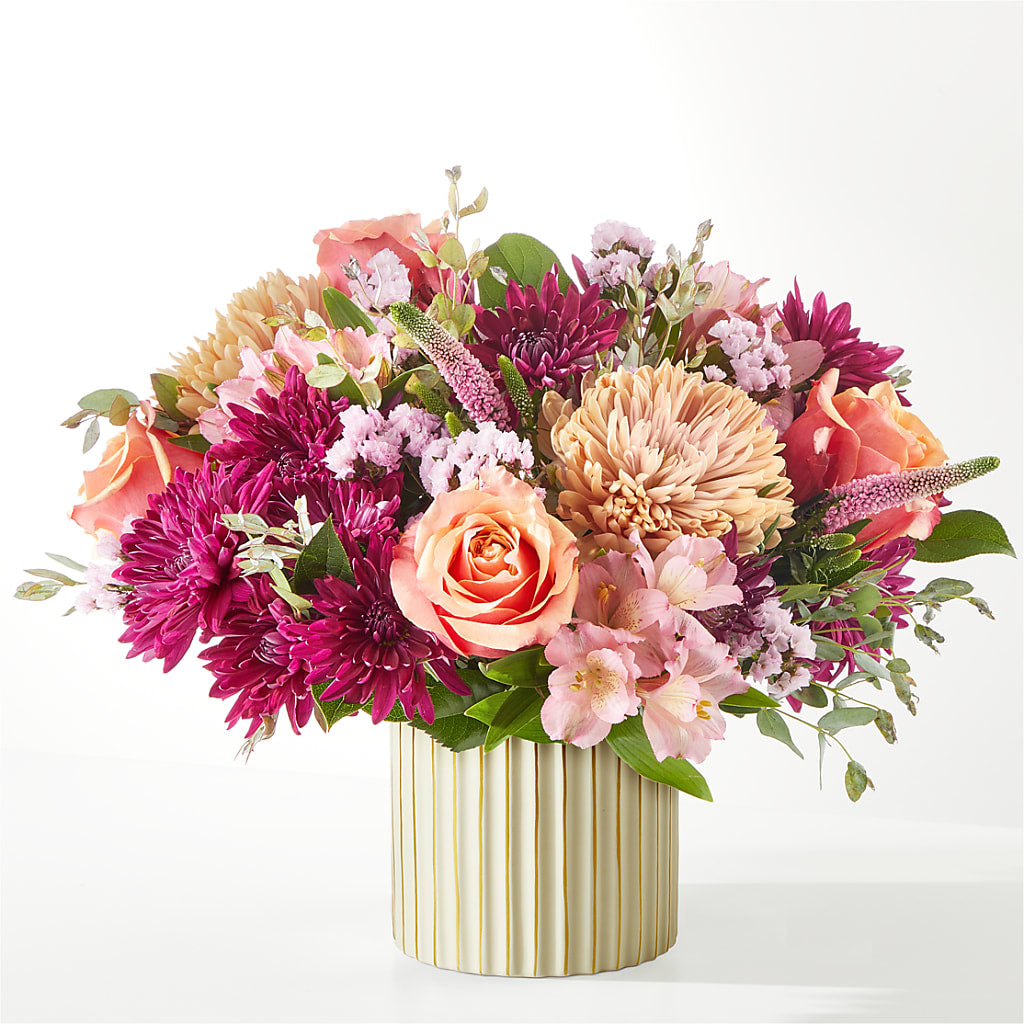 Berry Cobbler Bouquet with Ivory Vase –  Blooms For You, Hamilton NJ