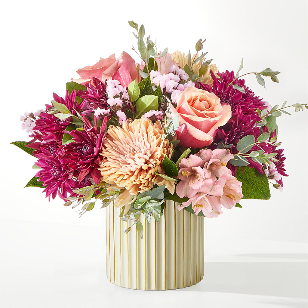 Berry Cobbler Bouquet with Ivory Vase –  Blooms For You, Hamilton NJ