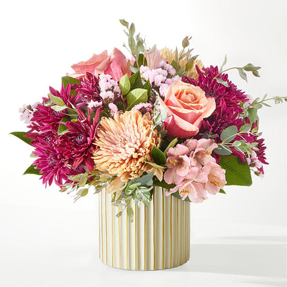 Berry Cobbler Bouquet with Ivory Vase –  Blooms For You, Hamilton NJ