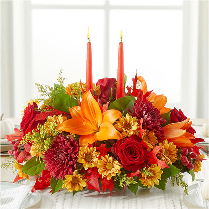 Autumn's Embrace Centerpiece –  Blooms For You, Hamilton NJ