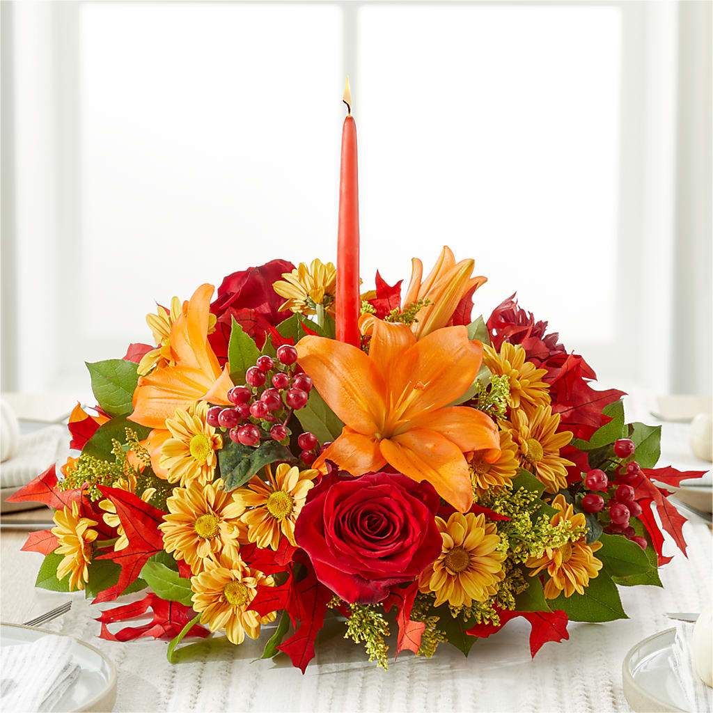 Autumn's Embrace Centerpiece –  Blooms For You, Hamilton NJ